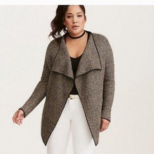 Torrid Chevron Print Draped Cardigan Size 2